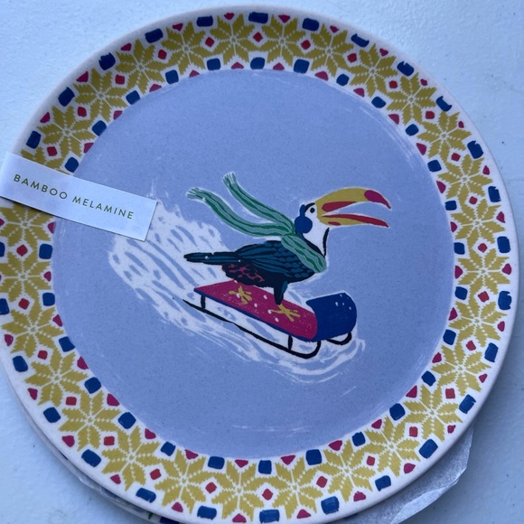 NIB Emily Taylor for George & Viv Melamine Holiday Dessert Plates,  Set of 4 - Picture 6 of 10